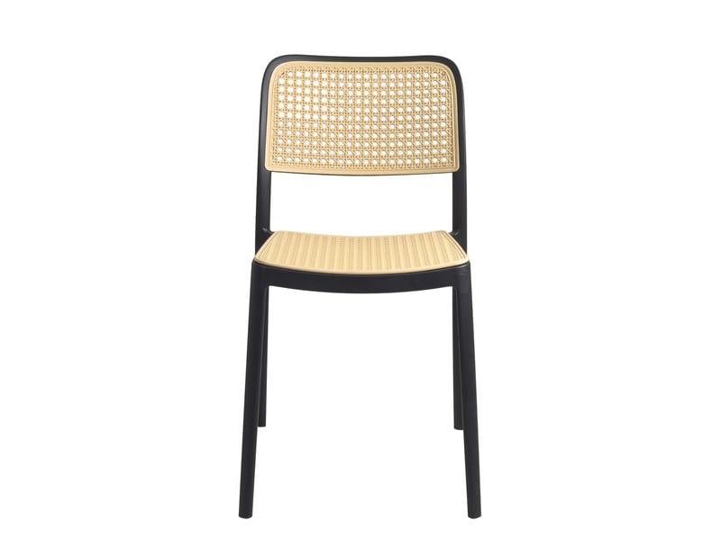  Lot de 2 chaises de cuisine empilables yao imitation rotin noir et beige 481-YAO-NOIR-BEIGE - Conforama D