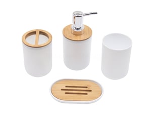Ensemble de 4 accessoires de salle de bain en bambou