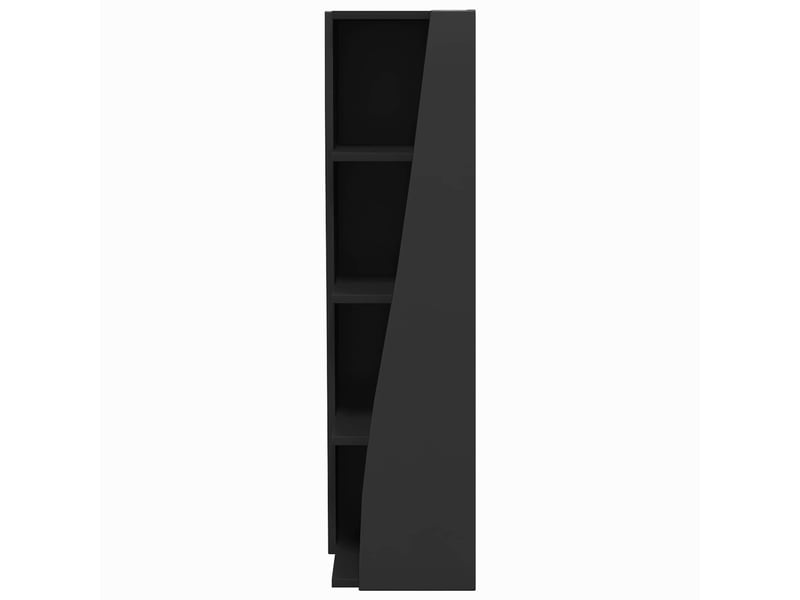  Meuble d'angle, meuble de rangement salon 27,5x27x102cm bois d'ingénierie noir  - Conforama E