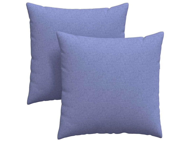 Lot de 2 coussins de canapé, coussins décoratifs tissu bleu denim 80 x 80 cm cf58793 - Conforama A