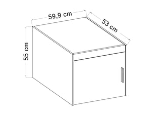 Surmeuble armoire storicos 1 porte blanc 60x55x53 cm