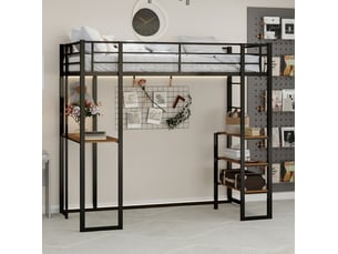 Lit mezzanine 90x190 cm <strong>HAUSS SPOLE</strong> <strong></strong> coloris noir