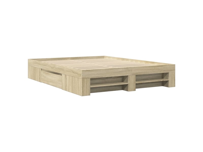  Lit double- lit adulte -  cadre de lit sans matelas chêne sonoma 150x200 cm  - Conforama B
