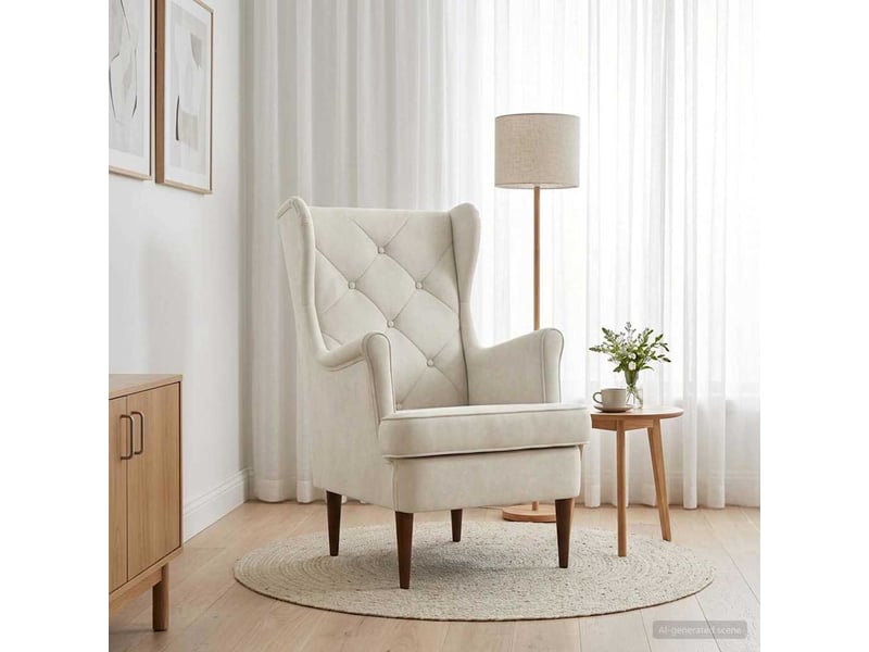  Vidaxl fauteuil crème velours  - Conforama B