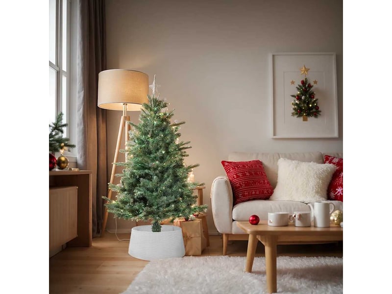  Jupe de sapin de noël blanc ø56x23 cm plastique  - Conforama B