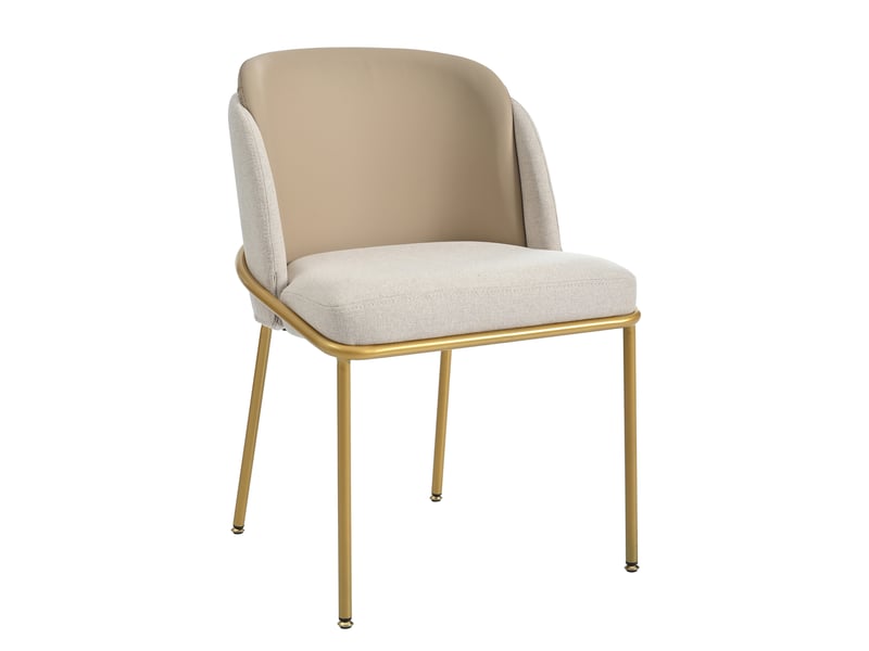  Lot de 6 chaises en tissu et métal coloris kaki+gris chaise marron - Conforama A