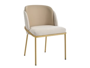 Lot de 6 chaises en tissu et métal coloris kaki+gris