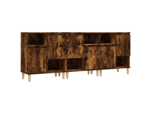 Buffets 3 pcs - bahut - meuble de rangement chêne fumé 60x35x70 cm bois d'ingénierie