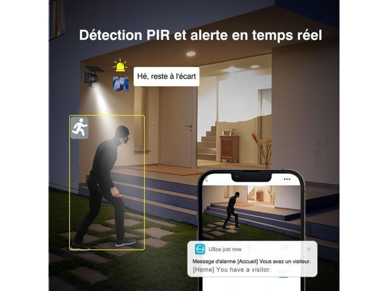  Caméra de sécurité extérieure 4g lte autonome 2k ptz solaire ip66 avec audio bidirectionnel et vision nuit 149519_AAAIY13934_6_DROPFR - Conforama E