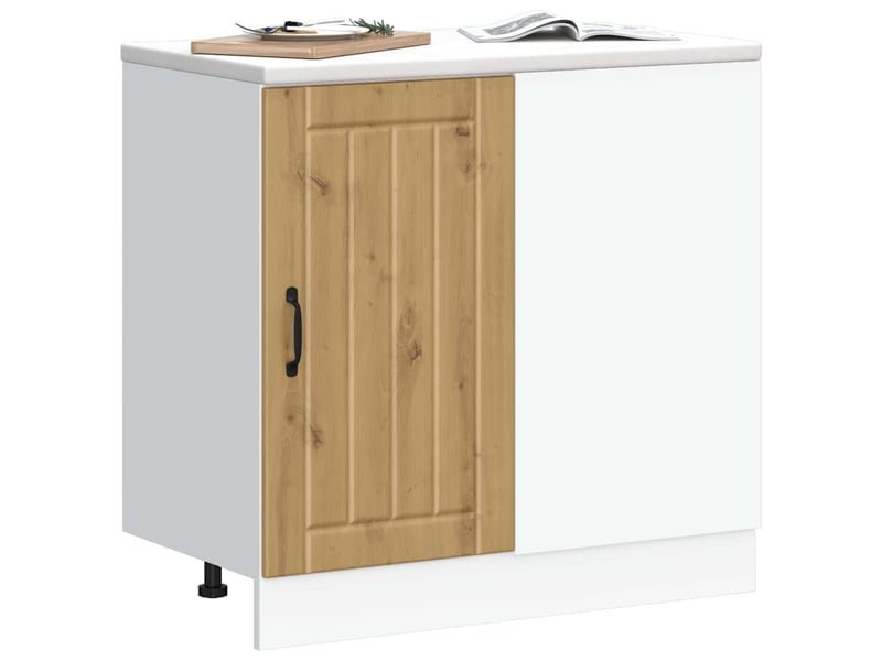 Meuble de rangement, meuble bas de cuisine chêne artisanal bois ingénierie - Conforama C