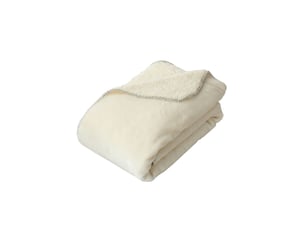 Plaid effet fourrure en flanelle sherlock 300 g,m² 125x150 cm – finition surjet - 125x150cm - ecru