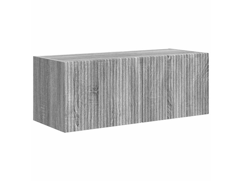  Meuble tv - banc tv - meuble de rangement mural 2 pcs gris sonoma bois d'ingénierie  - Conforama E
