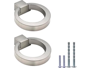 Paire de boutons en nickel poli, poignées en alliage de zinc argenté pour coiffeuse et meubles