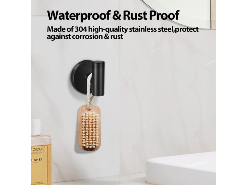  Lot de 2 crochets pour serviettes de bain noirs – porte-serviettes mural – pour cuisine, chambre, hôtel, piscine  - Conforama B