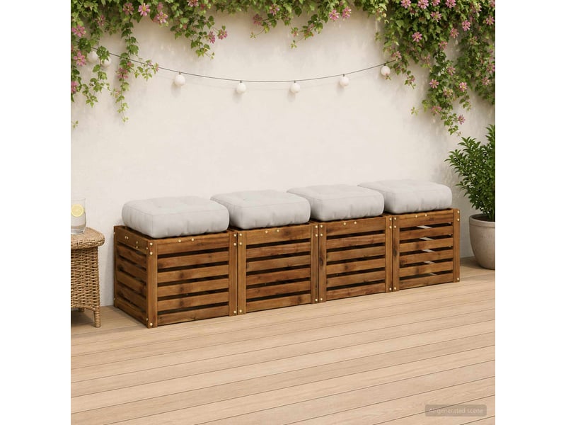 Lot de 4 coussins de siège, coussins d'assise vianen 100 % polyester blanc cf60650 - Conforama B