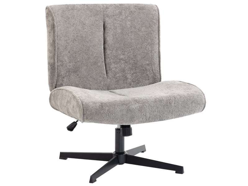  Fauteuil pivotant réglable en hauteur velours gris 75 x 63 x 90 cm  - Conforama B