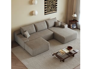 Canapé d'angle modulaire 270x175x83 cm 4 places camel