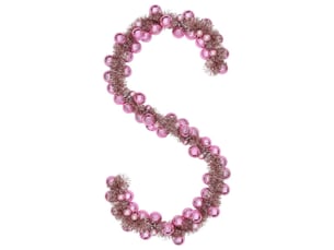 Guirlande de boules de noël led rose 186 cm polystyrène
