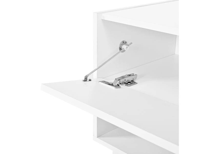  Meuble tv led avec 3 portes 190x38x42 cm blanc en panneau de particules finition brillante  - Conforama E
