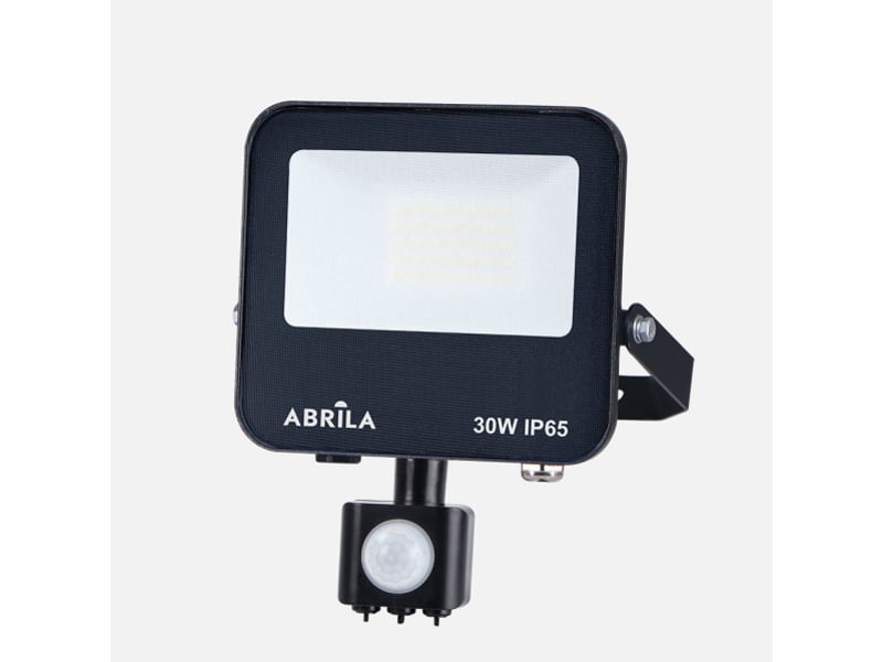  Projecteur led avec détecteur fabrilamp boiro 30 w 3000 lm 6500 k noir ip65 19,5 x 15,5 x 6 cm 262980309 - Conforama A