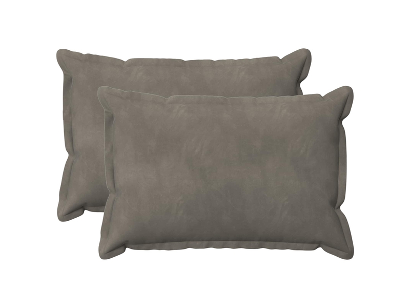  Lot de 2 coussins avec oreiller, coussins décoratifs houten gris clair fløjl cf51052  - Conforama A