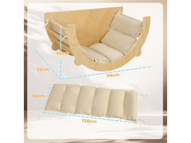  Arche d’escalade enfant avec balançoire, échelle et coussin, 1,5-4 ans, charge 50 kg  - Conforama C