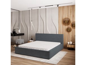 Lit coffre 140x200 cm <strong>MASSENO</strong>  <strong></strong> coloris gris