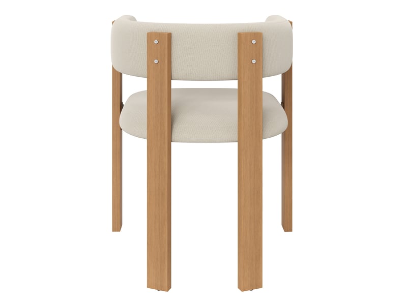  Lot de 4 chaises de salle à manger 47x48x72,5 cm beige, tissu flanelle et pieds métal aspect bois  - Conforama E