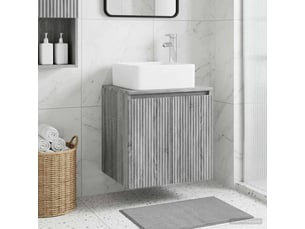 Vanité de lavabo mural, meuble de rangement sonoma gris 53x35x63 cm