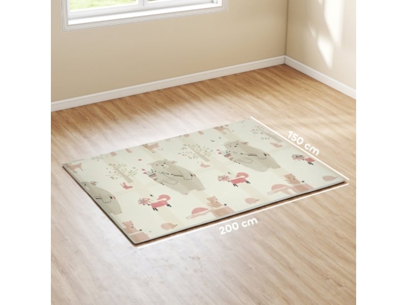 Tapis de jeu bébé en mousse, motif animaux, rembourrage 1,5 cm, antidérapant - Conforama C