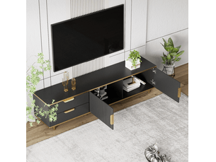 Meuble tv coloris noir 175 cm <strong>MAISENTIEL</strong>  <strong></strong>