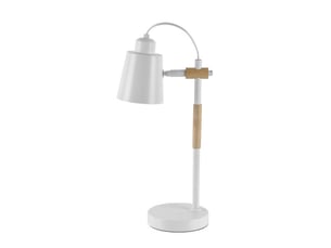 Lampe de bureau fabrilamp liena 1 x e27 blanc hêtre 40 x 14 x 20 cm articulée orientable