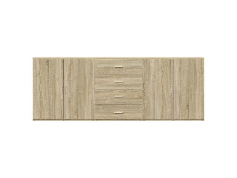 Buffets 3 pcs - bahut - meuble de rangement chêne sonoma bois d'ingénierie  - Conforama E