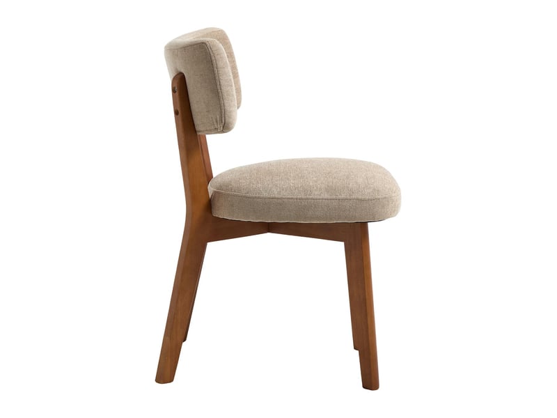  Lot de 2 chaises de salle à manger en tissu kaki, pieds en bois massif W3056P470851 - Conforama B