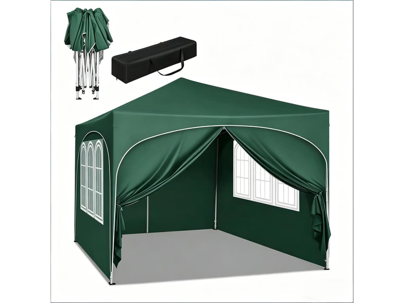  Tente de réception pliante, abri solaire extérieur, gazebo avec sac transport, événementiel  - Conforama A