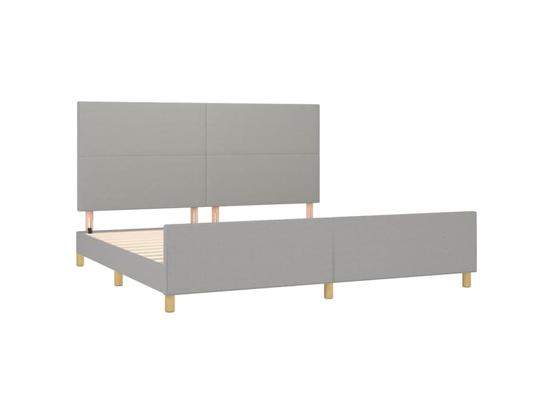  Lit double- lit adulte -  cadre de lit sans matelas gris clair 200x200 cm tissu  - Conforama C