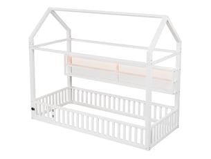 Lit cabane 90x200 cm <strong>MODFU</strong>  <strong></strong> coloris blanc