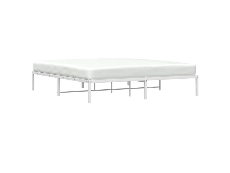  Lit double- lit adulte -  cadre de lit métal sans matelas blanc 180x200 cm  - Conforama B