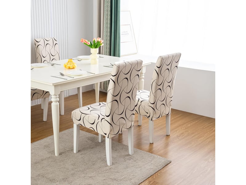  Lot de 4 housses de chaise pour salle à manger – simple et élégant  - Conforama C
