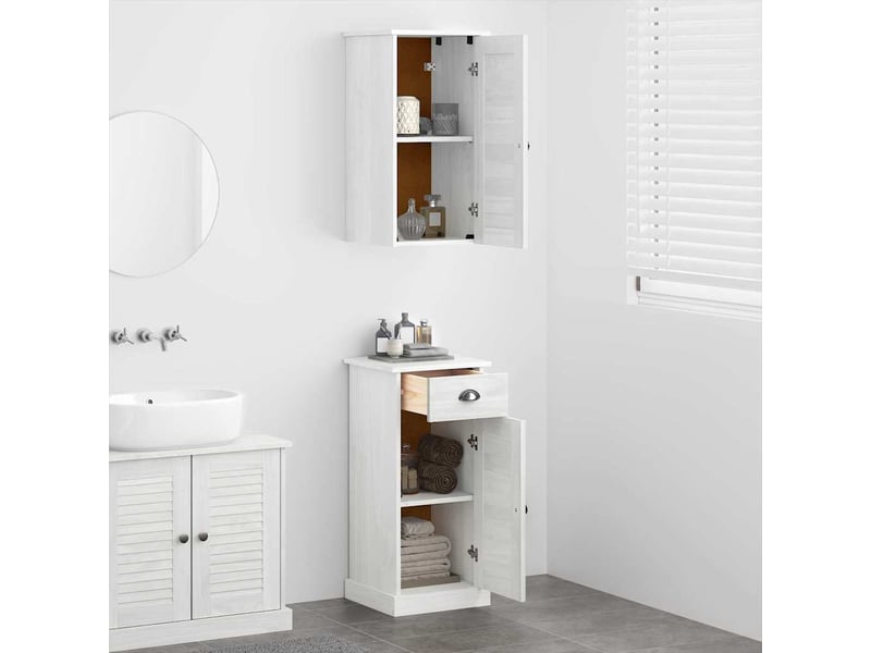  Armoire de salle de bain, cabinet de salle de bain vigo 2 pc blanc et blanc antique cf65137  - Conforama D