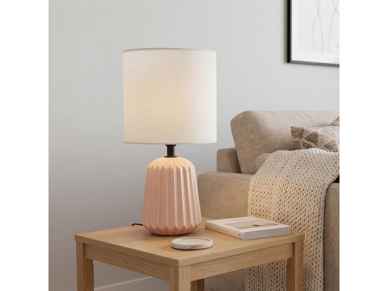 Lampe Céramique 32 cm blanc CELINE - Conforama Y