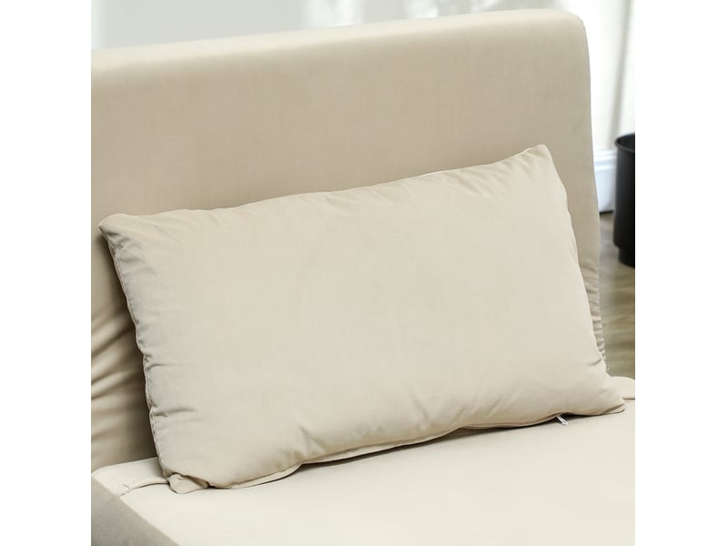 Fauteuil convertible modenvie 1 place effet velours beige 72 x 78 x 79 cm dossier réglable 6 positions  - Conforama E