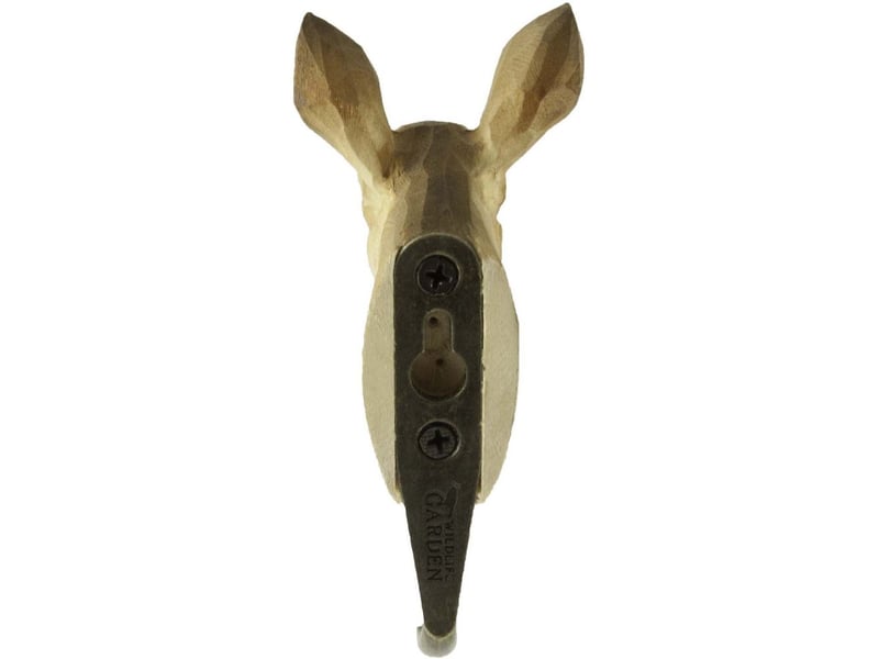  Patère animal en bois sculpté à la main et métal chevreuil  - Conforama C