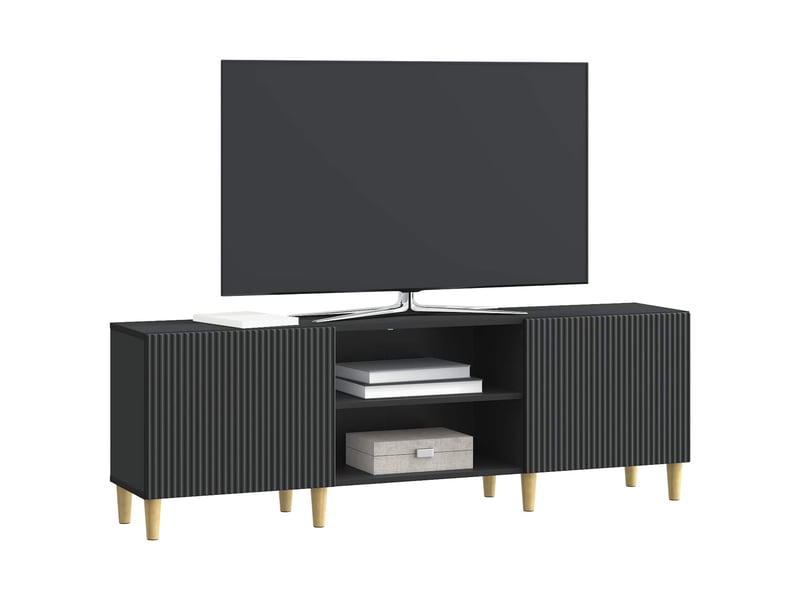  Meuble tv - banc tv - meuble de rangement noir 150 x 31 x 50 cm bois d'ingénierie  - Conforama C