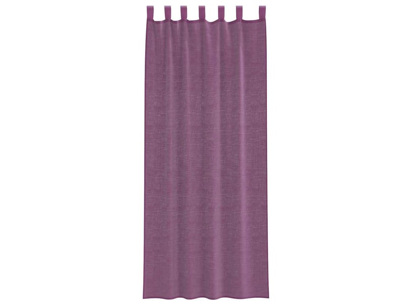  Lot de 2 rideaux en voile, voilages avec boucles violet 140x260 cm cf44340  - Conforama D