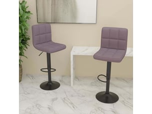 Lot de 2 tabouret de bar, chaise de bar taupe tissu shl64483