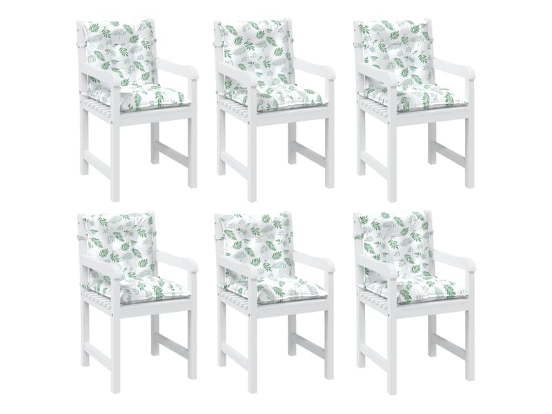 Lot de 6 coussins d'extérieur, coussins de chaise tissu motif à feuilles fines cf56441  - Conforama C