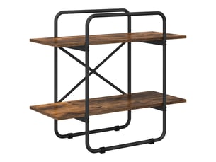 Étagère 2 niveaux, étagère de rangement 80 x 35 x 70 cm pb chêne fumé