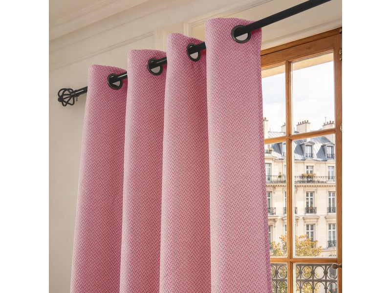  Lot de 2 rideaux à œillets 140 x 240 cm victoria fils teints jacquard  - Conforama C