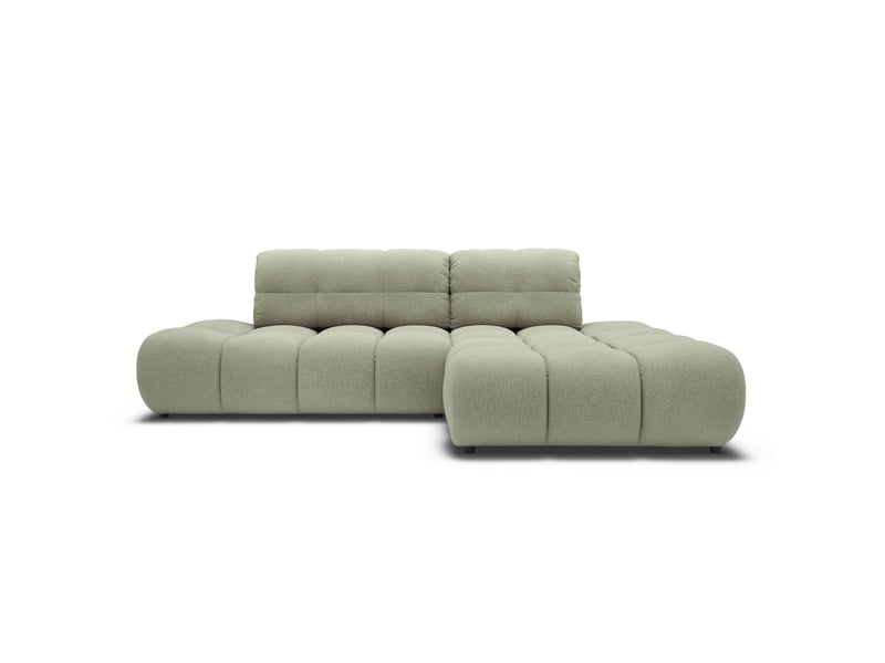  Canapé d'angle droit convertible almera 4 places tissu vert  - Conforama A